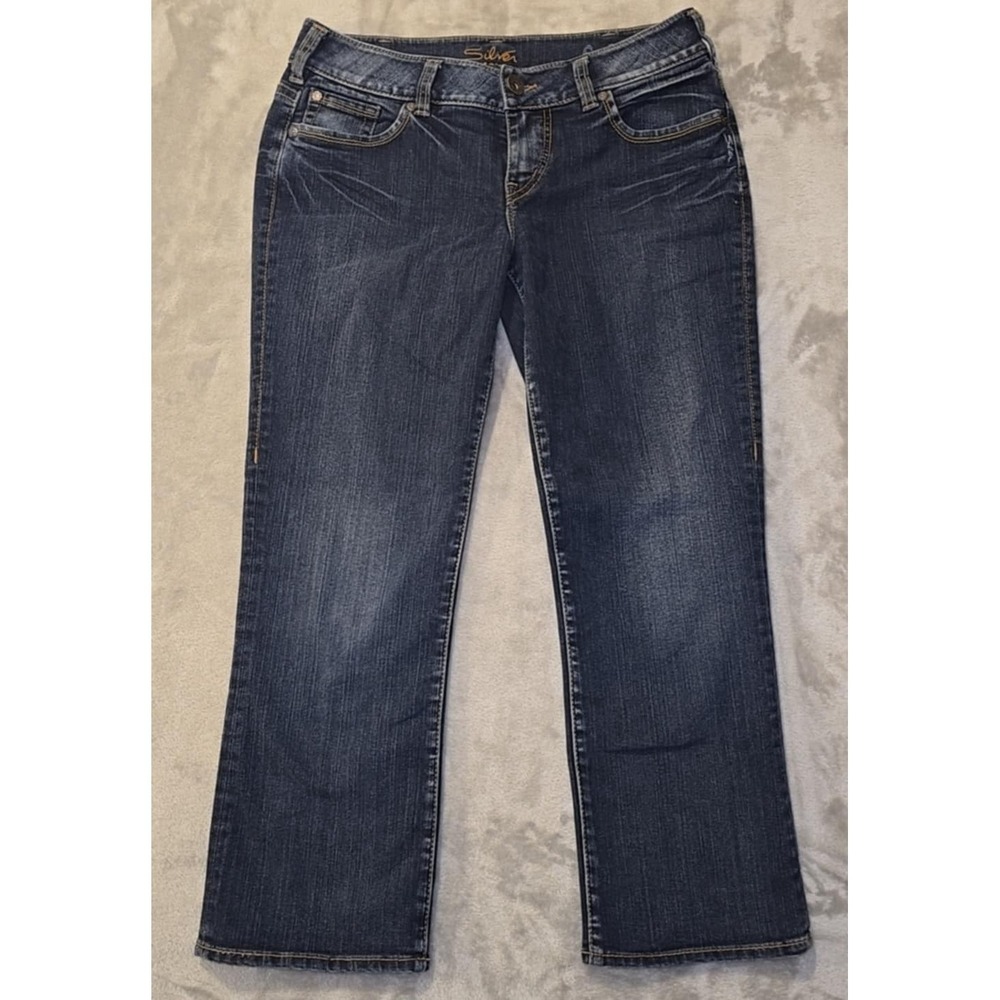 Silver Jeans Womens 31‎ Blue Suki Cropped Ankle Capri Pedal Pushers Low Rise